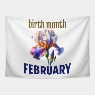 February Birth Month Flower Iris Tapestry