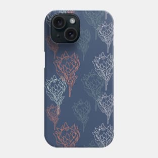 Flower pattern with tropical king proteas Phone Case