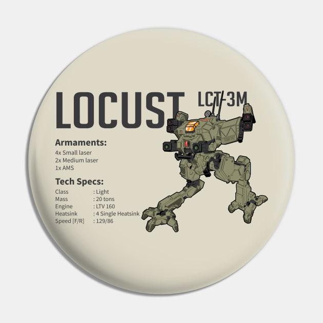 Mechwarrior Locust LCT-3M (light) Pin by Emu Emu Ji