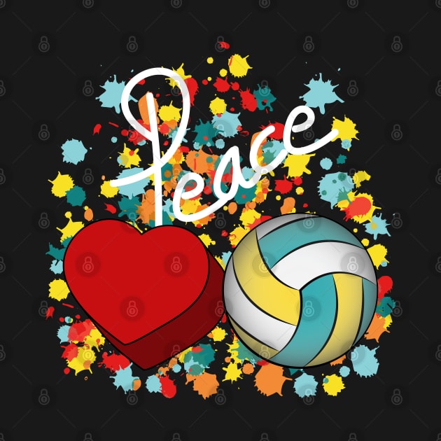 Peace Love Volleyball by Designoholic