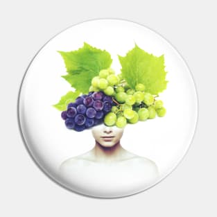 Grapes head portrait Pin