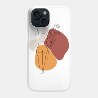 Boho minimal abstract Women line draw Phone Case