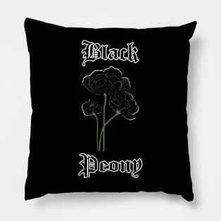 Black Peony – Gothic flowers Pillow