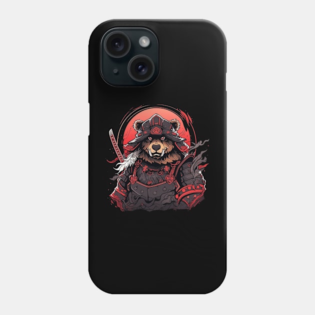 samurai bear Phone Case by fancy ghost