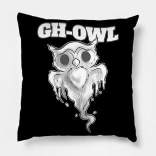 Gh-owl Instead Of Ghoul Spirit Owl Halloween Pillow