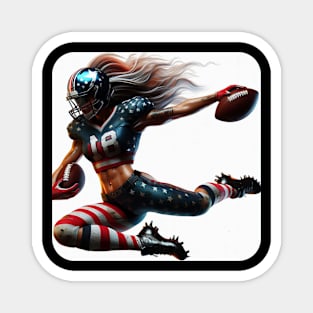 American Woman NFL Football Player #4 Magnet