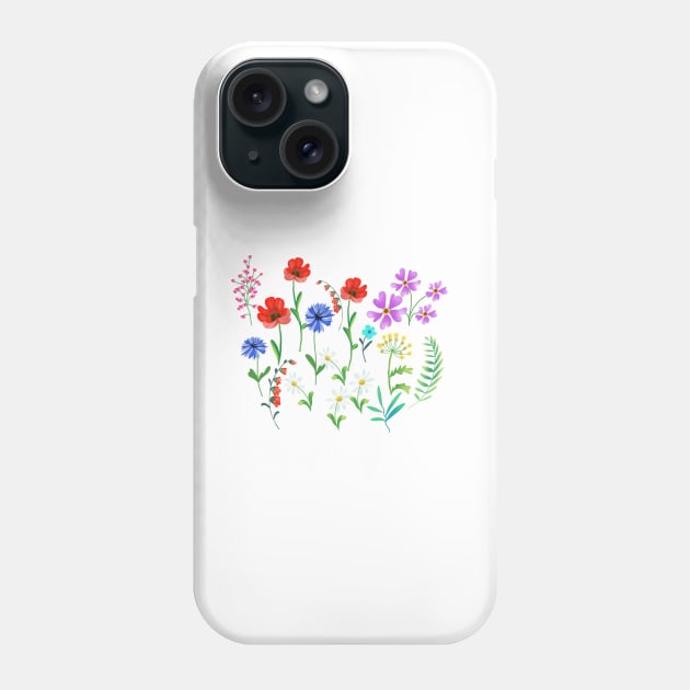 botanical bright flowers on the theme of ecology Phone Case by sonaart