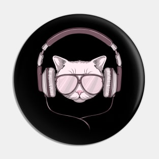 Cool cat is listen music Pin