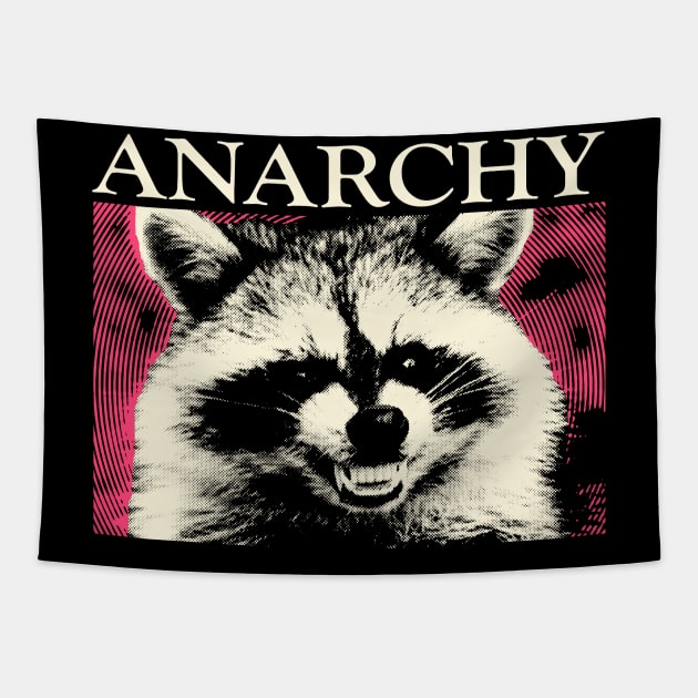 Anarchy Raccoon Pink Tapestry by giovanniiiii