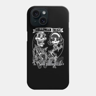 Skeletons dancing in the cemetery doing the Halloween Twist Phone Case