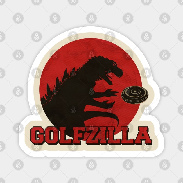 Golfzilla Disc Golf Magnet by CTShirts