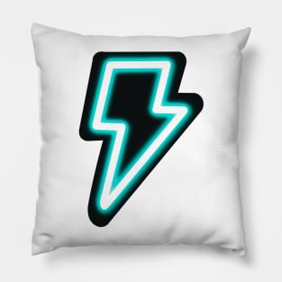 Neon Blue Lightning Bolt Pillow