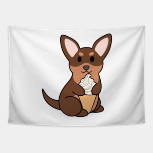 Brown and Tan Chihuahua Ice Cream Tapestry