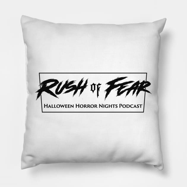 Rush of Fear logo 3 Pillow by Rush of Fear Podcast