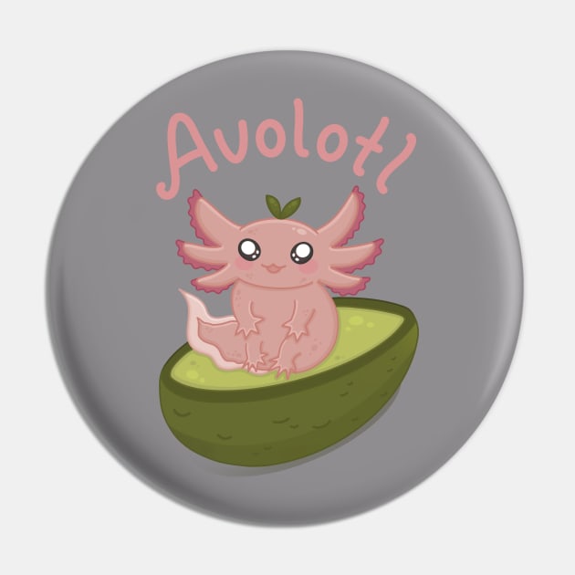 Avolotl Axoltol Kawaii Avocado Pin by HollyDuck