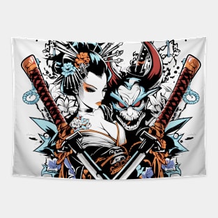 Geishas and Bushido, Eastern Culture Graphic T-shirt 03 Tapestry