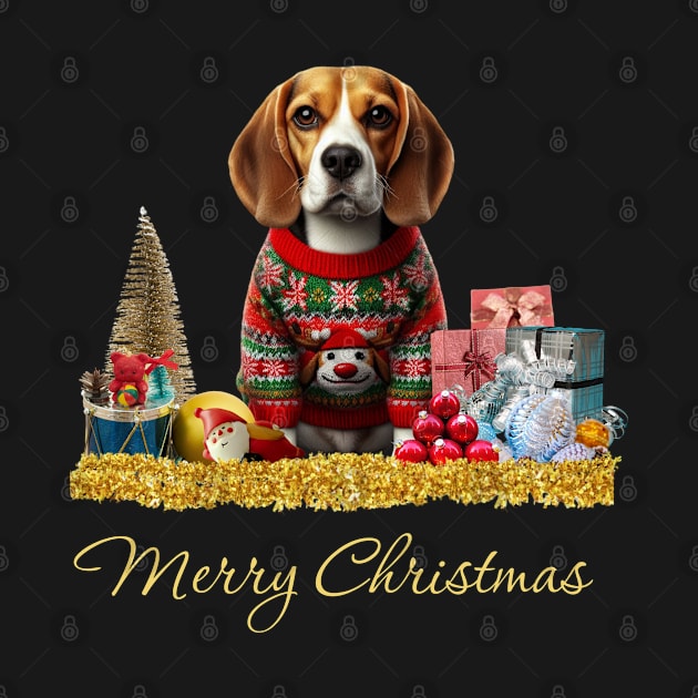 Merry Christmas Beagle by The Artful Barker