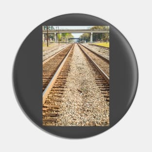 Parallel Railroad Tracks Pin