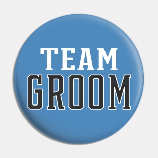 Simple Team Groom Wedding Typography Pin