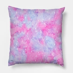 Cotton Candy Watercolor Galaxy Pillow