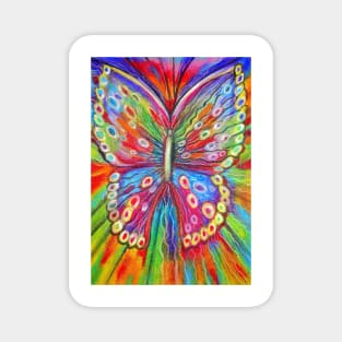 Beautiful motley butterfly. Magnet