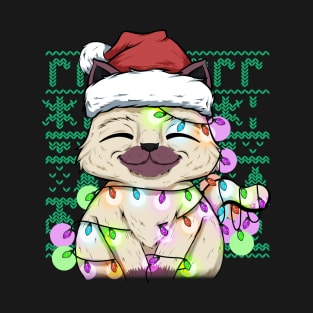 cute cat christmas lights and fun T-Shirt