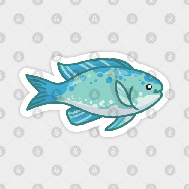 Green Chromis Magnet by bytesizetreasure