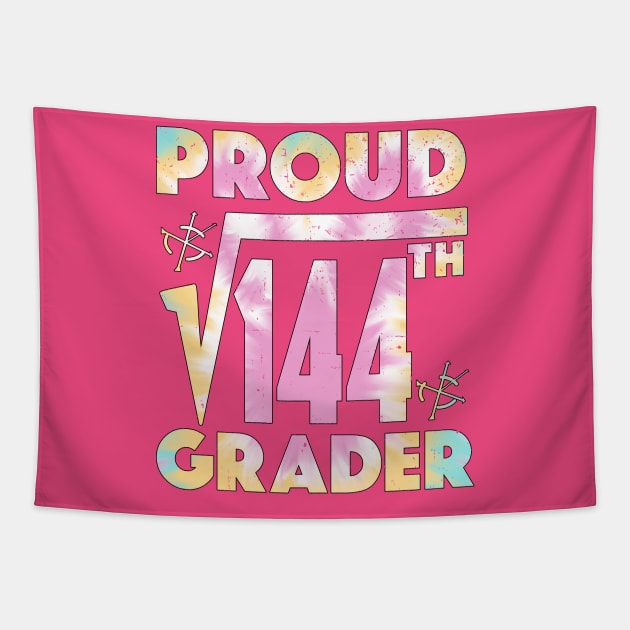 Proud 12th Grader Square Root of 144 Teachers Students Tapestry by alcoshirts