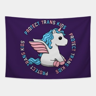 Protect Trans Kids Unicorn Tapestry