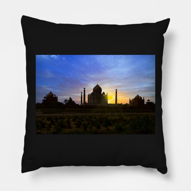 Taj Sunset. Pillow by bulljup