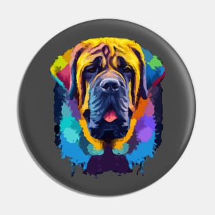 English Mastiff Stencil Design Pin