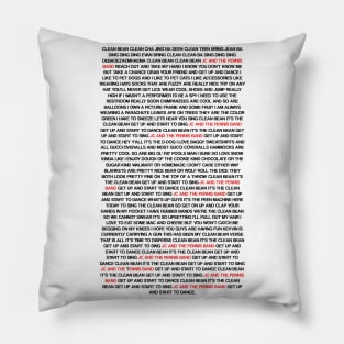 JCPB Clean Bean Lyrics Pillow