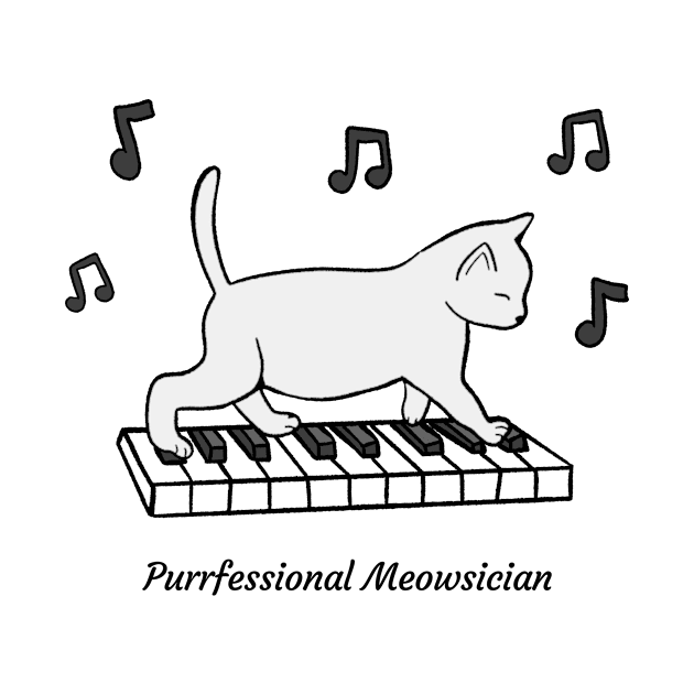 Purrfessional Meowsician by Kelly Louise Art