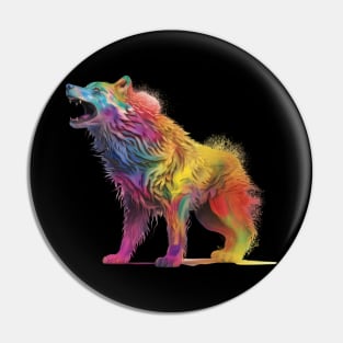 Beware The Rainbow Wolf Pin