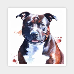 Staffordshire Bull Terrier Watercolor - Dog Lovers Magnet