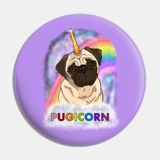 Rainbow Sparkle Pugicorn! Pin