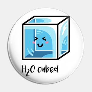 H2O Cubed Ice Block Chemistry Science Joke Pin