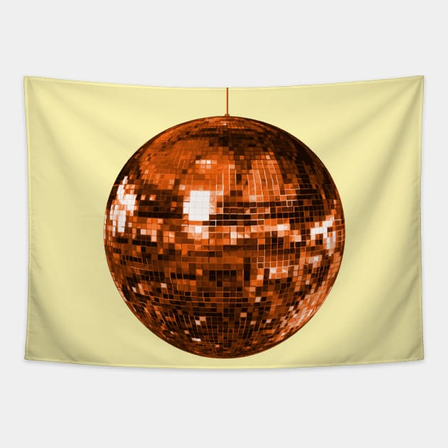 Dazzling Orange Disco Ball Tapestry by Art by Deborah Camp