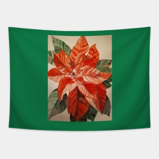 Poinsettia flower watercolour painting Tapestry