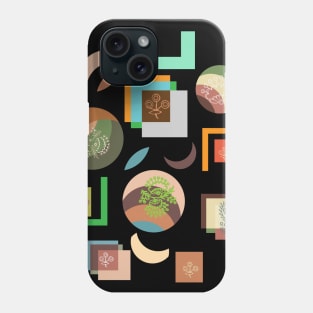 Squares and Circles with lace flowers Phone Case