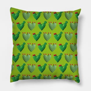 Cactus heart nopal adorable prickly pear mexican modern pattern Pillow