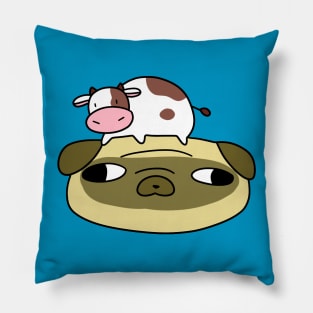 Pug Face and Mini Cow Pillow