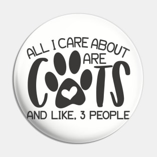 Cat Lover All I Care About Are Cats And Like 3 People Pin