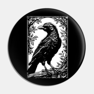 Inked Raven Pin