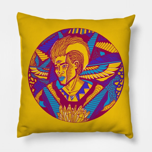 Triad Wise Afro King Pillow by kenallouis