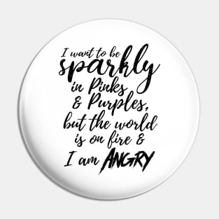 I want to be Sparkly - Black text Pin