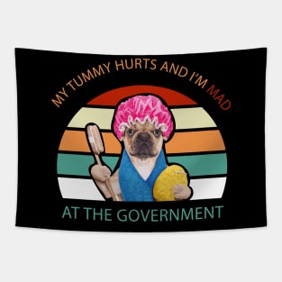 My Tummy Hurts And I'm MAD At The Government Meme Tapestry