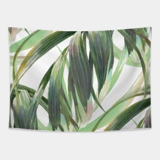 Watercolor Tropical Vintage Greenery Palm Leaves Tapestry