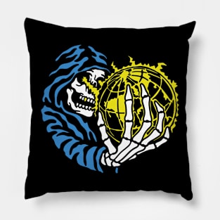 SKULL AND GLOBE Pillow