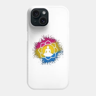 Paint Splatter Pansexual Pride Lotus Symbol Phone Case